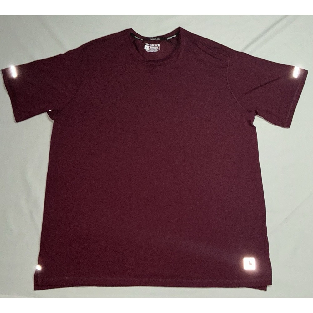 Carhartt LWD Relaxed Fit Maroon Men's T-Shirt XLShort Sleeve *Flaws